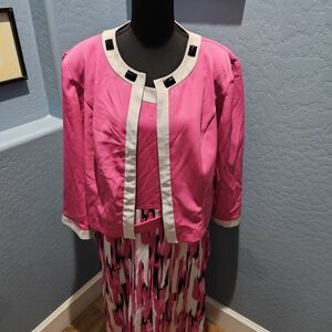 Pink and White Two-Piece Dress Set